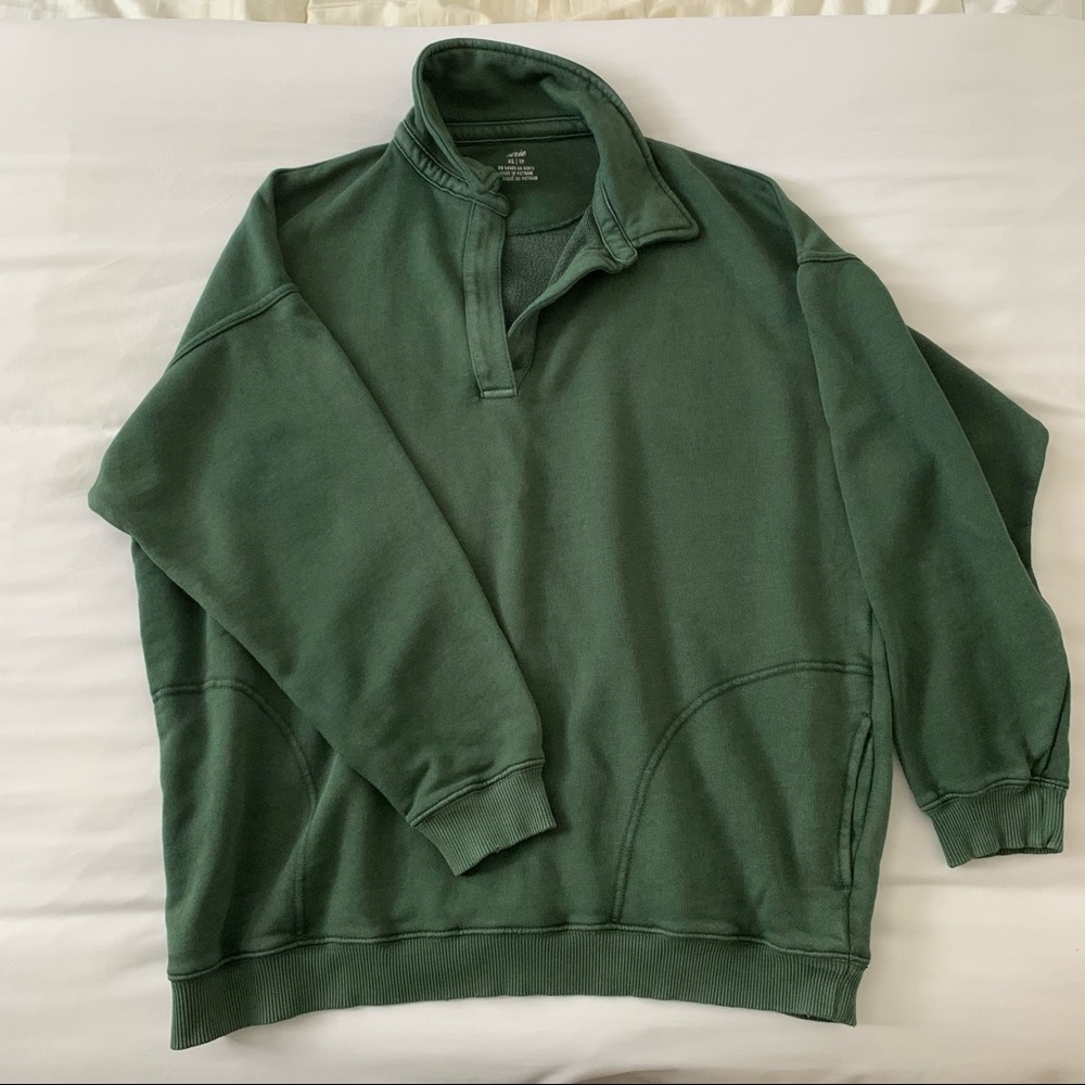 Aerie Happy Henley Everyday Polo Sweatshirt
